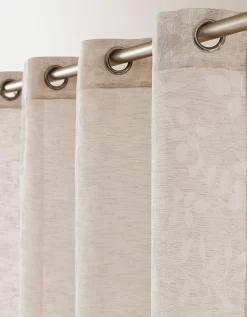 Voilage Imprimé Feuillage étamine Effet Lin -Valeurs des doublures de lit. 323597 C03 zoomx vue4