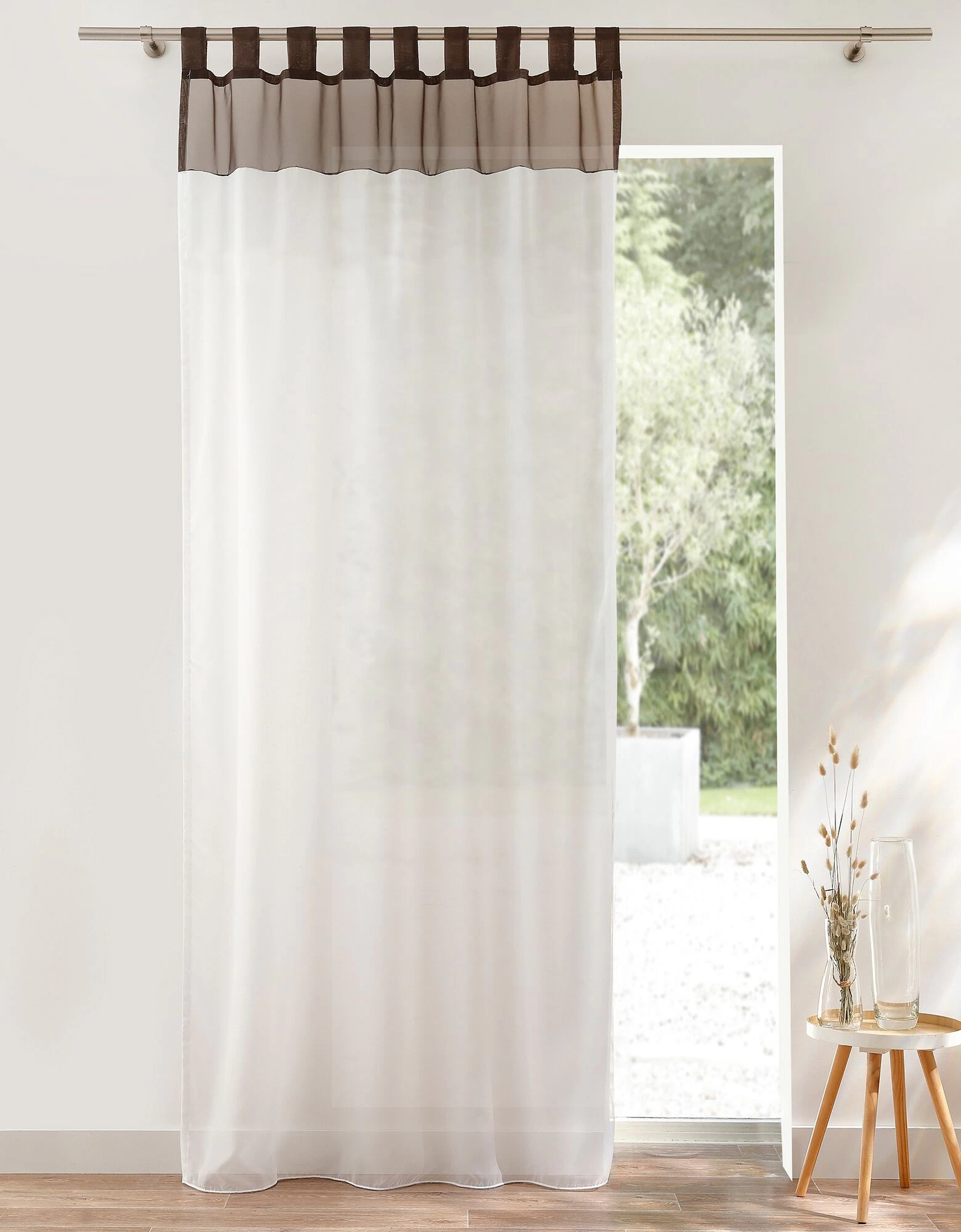 Panneau Rideau Voile Bicolore 1 Panneau Rideau Voile Bicolore