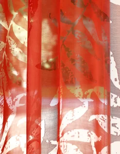 Panneau Voile Dévoré Motif Feuillage -Valeurs des doublures de lit. 323601 C03 zoomx vue4