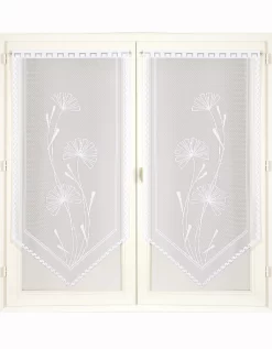 Vitrage Pissenlits Finition En Pointe - La Paire