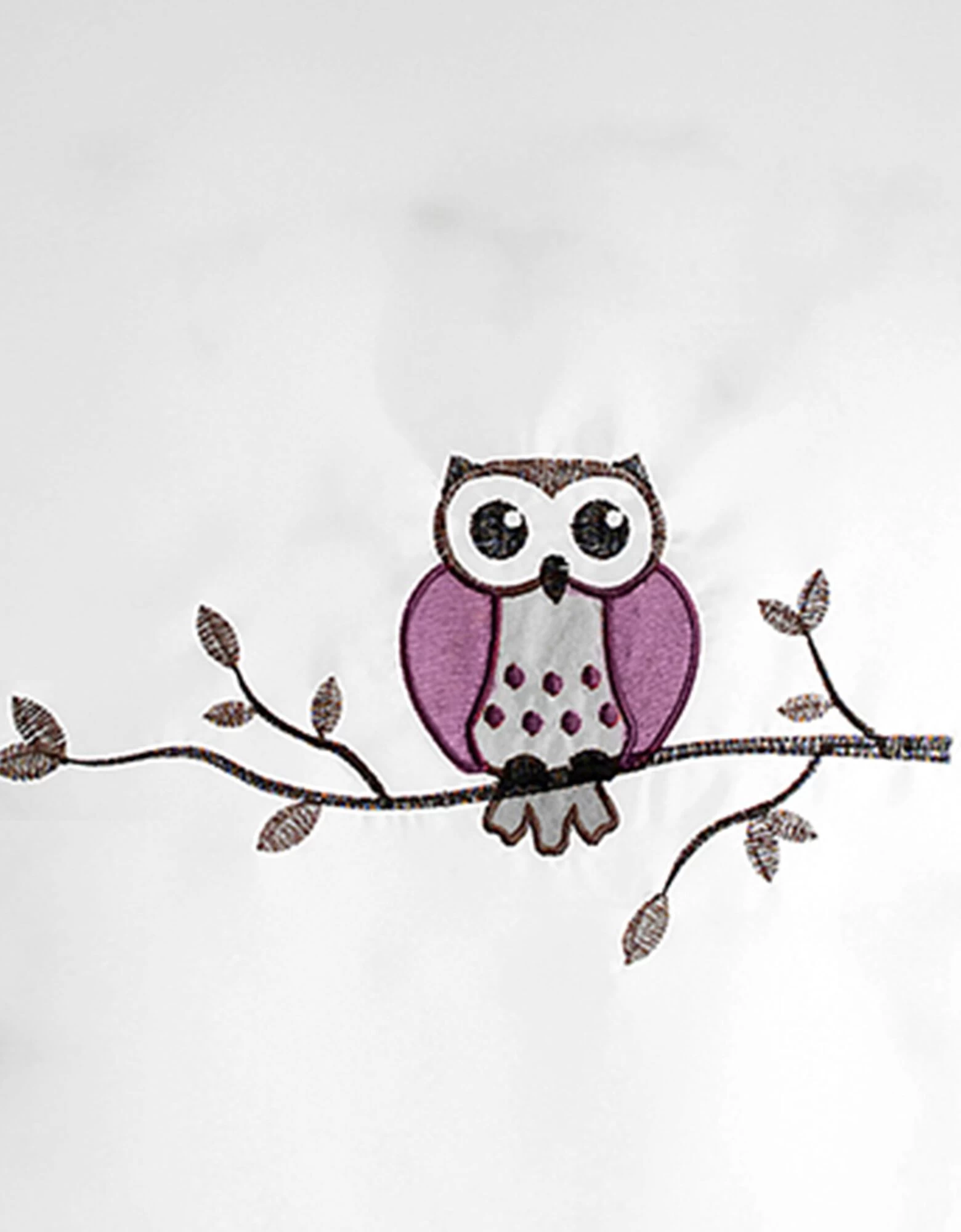 Vitrage Brodé Chouette Forme Pointe Pompon Finition Passe-tringle 2 Vitrage Brodé Chouette Forme Pointe Pompon Finition Passe-tringle – Image 2