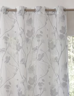 Rideau Panneau Voile Imprimé Fleurs Finition Oeillets -Valeurs des doublures de lit. 323725 C02 zoomx vue4