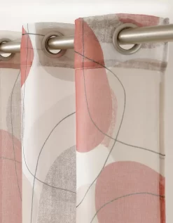 Panneau Voile Finition Oeillets Motif Galets -Valeurs des doublures de lit. 323726 C01 zoomx vue3