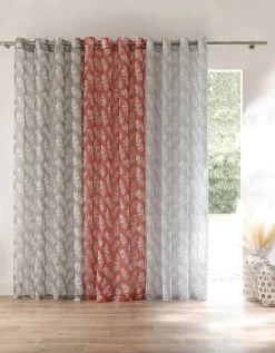 Panneau Voile Finition Oeillets Imprimé "fougères" -Valeurs des doublures de lit. 323728 C01 zoomx vue5