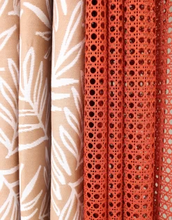 Rideau Panneau Brodé Effet Cannage -Valeurs des doublures de lit. 323816 C02 zoomx vue5