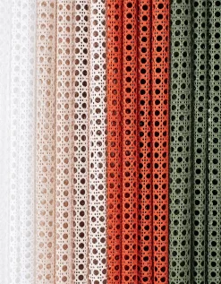 Rideau Panneau Brodé Effet Cannage -Valeurs des doublures de lit. 323816 C02 zoomx vue6