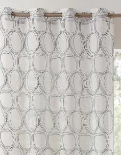 Panneau Voile étamine Brodé Sphères Finition Oeillets -Valeurs des doublures de lit. 323822 C01 zoomx vue3