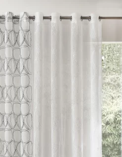 Panneau Voile étamine Brodé Sphères Finition Oeillets -Valeurs des doublures de lit. 323822 C02 zoomx vue6