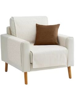 Protège-salon Rayé Coton Polyester Effet Lin -Valeurs des doublures de lit. 324041 C02 zoomx vue3