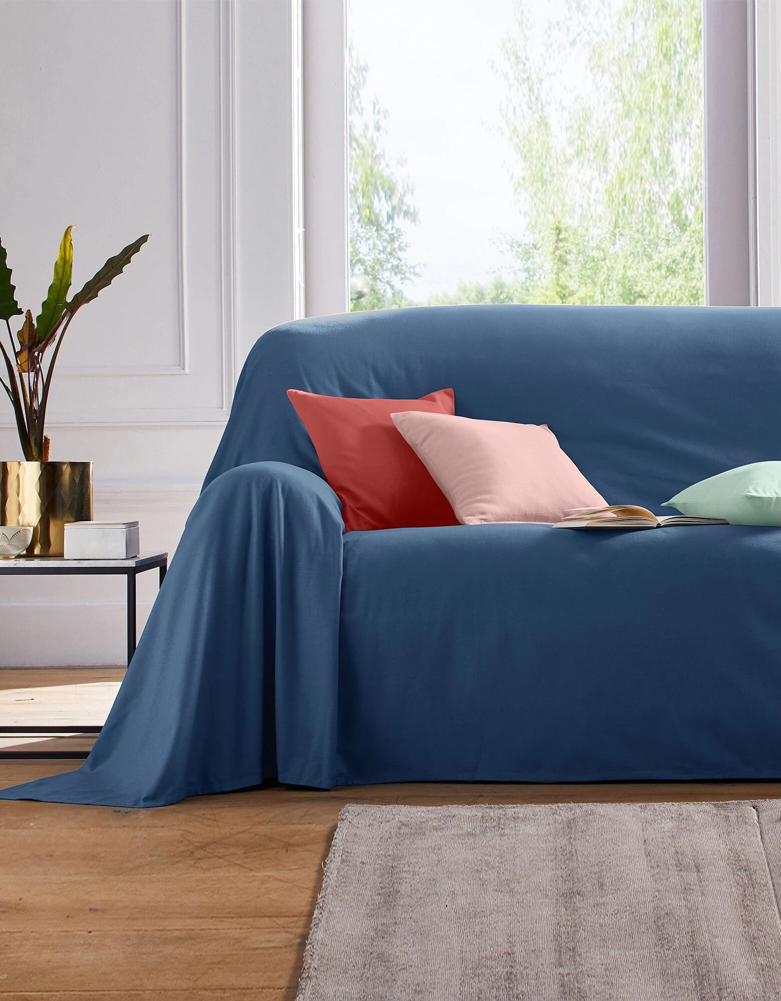 Jeté Canapé Coton Bachette Uni 1 Jeté Canapé Coton Bachette Uni