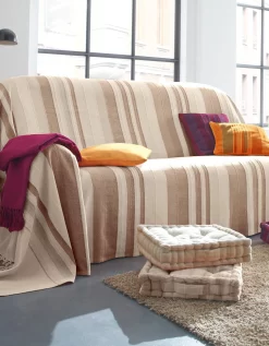 Plaid Jeté Multicolore Coton Tissage Artisanal