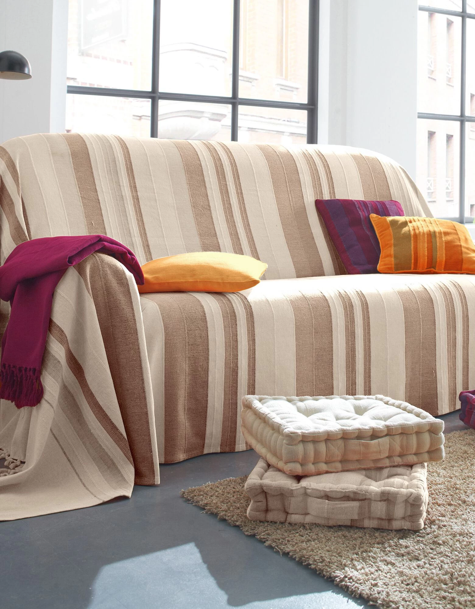 Plaid Jeté Multicolore Coton Tissage Artisanal 1 Plaid Jeté Multicolore Coton Tissage Artisanal