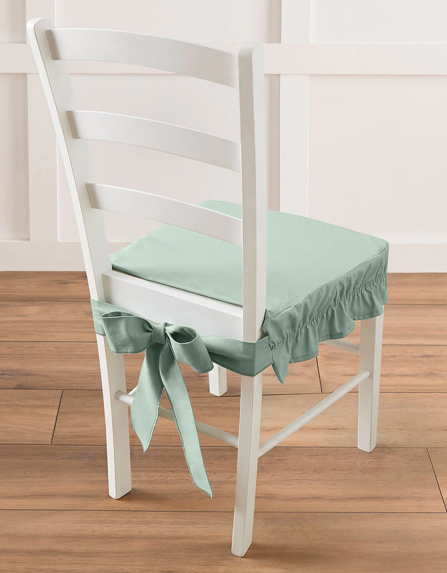 Housse Chaise Unie Volantée Coton Bachette 2 Housse Chaise Unie Volantée Coton Bachette – Image 2