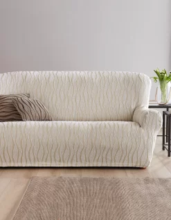 Housse De Salon Jacquard Extensible Imprimé "vagues"