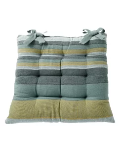 Galette De Chaise Carrée Rayée - Lot De 2