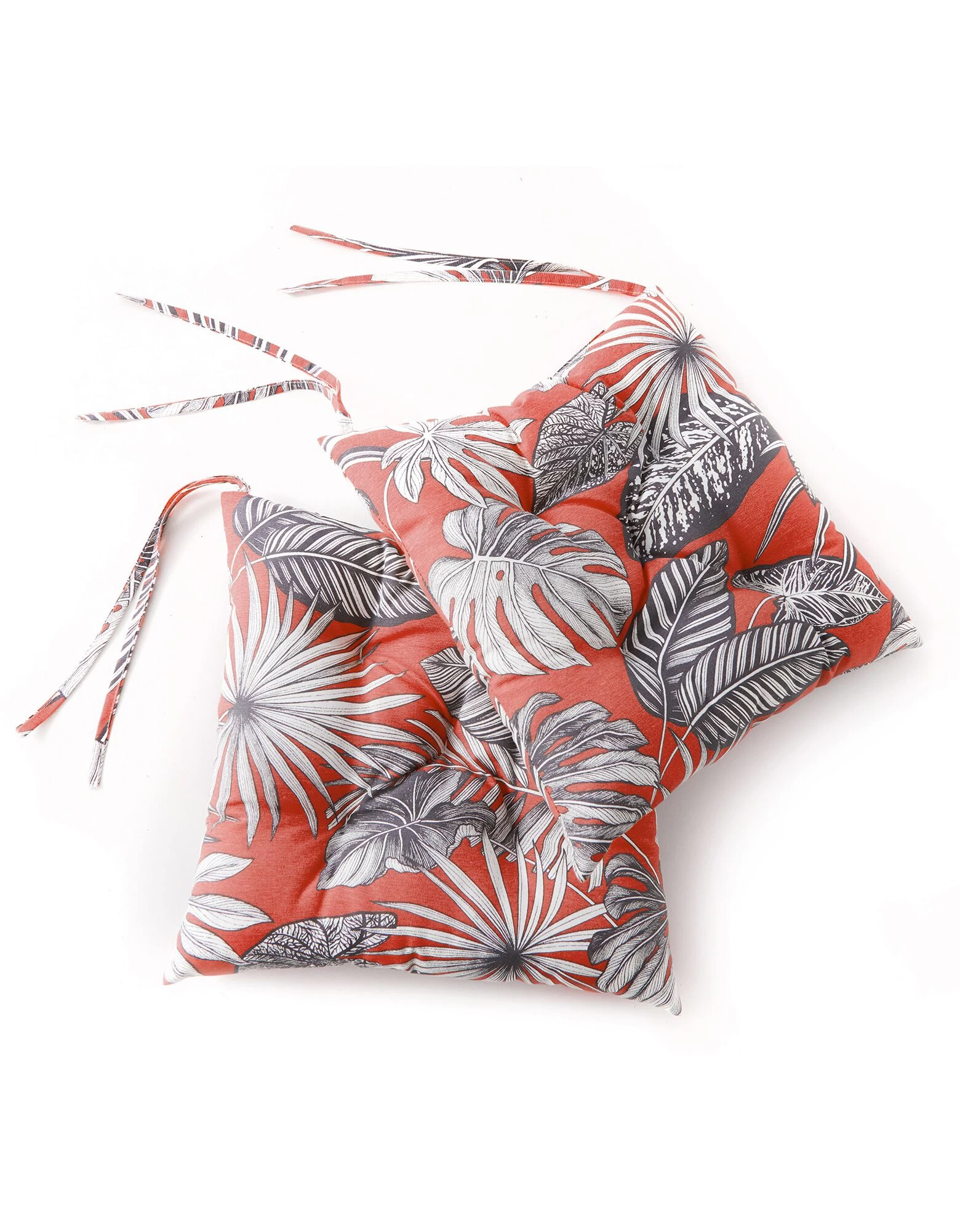 Galette De Chaise Imprimé Tropical - Lot De 2 1 Galette De Chaise Imprimé Tropical - Lot De 2