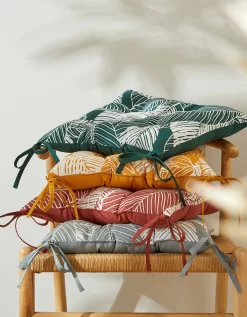 Galette De Chaise Carrée Imprimé Feuillage - Lot De 2 -Valeurs des doublures de lit. 325065 C04 zoomx vue5