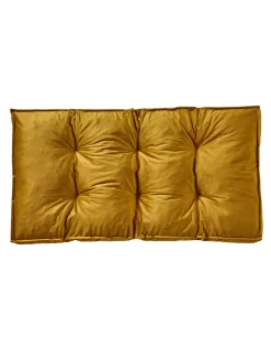 Long Coussin De Sol Bi-matière Velours/coton Uni