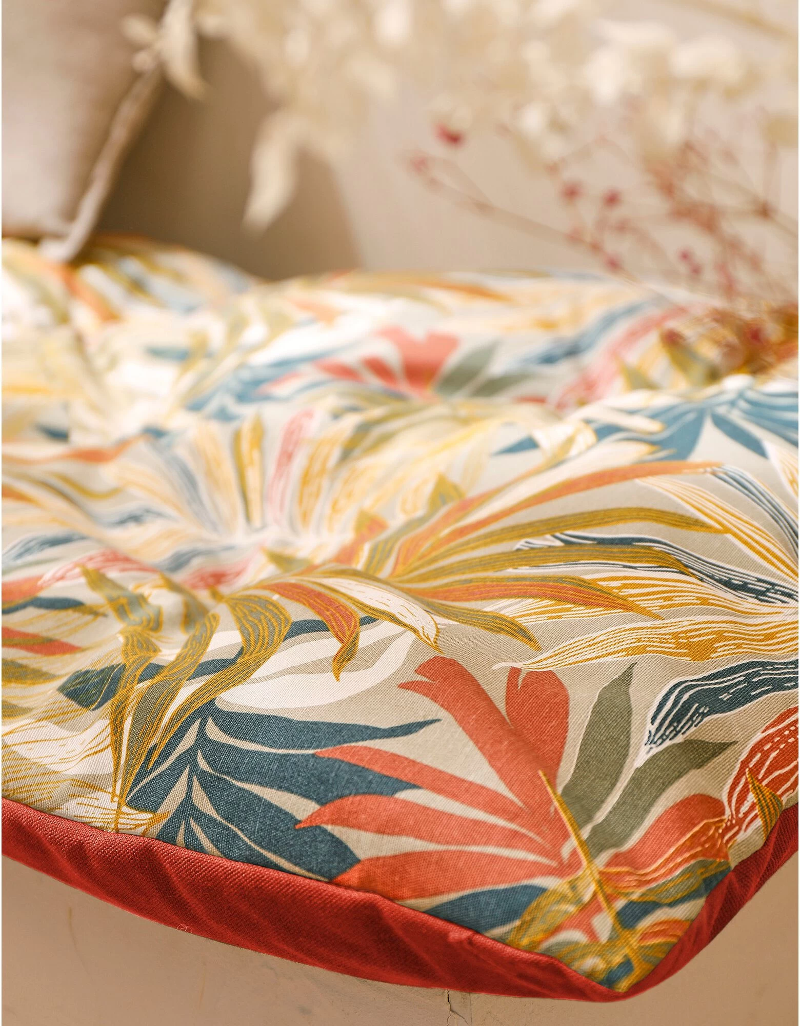 Long Coussin De Sol Imprimé Feuillage 2 Long Coussin De Sol Imprimé Feuillage – Image 2