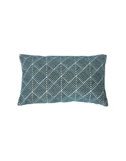 Coussin Rectangulaire Jacquard Velours Effet Géométrique