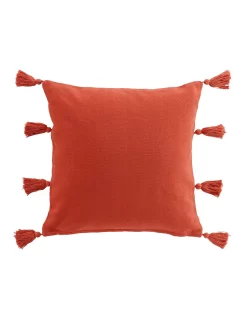 Coussin Déhoussable Unis à Pompons