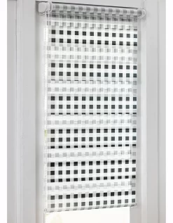 Store Jour/nuit Motif Carreaux Vichy -Valeurs des doublures de lit. 328081 C01 zoomx vue4