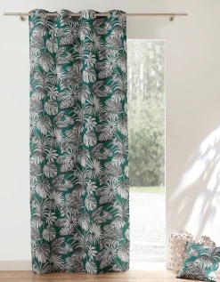 Rideau Oeillets Tamisant Imprimé Tropical