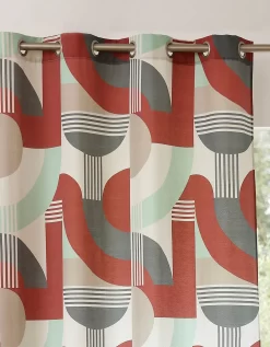 Rideau Oeillets Imprimé Géométrique Art Déco -Valeurs des doublures de lit. 328437 C01 zoomx vue3