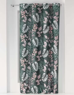 Rideau Tamisant Oeillets Imprimé Feuilles