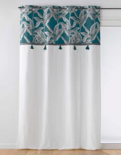 Rideau Tamisant Haut Imprimé Tropical