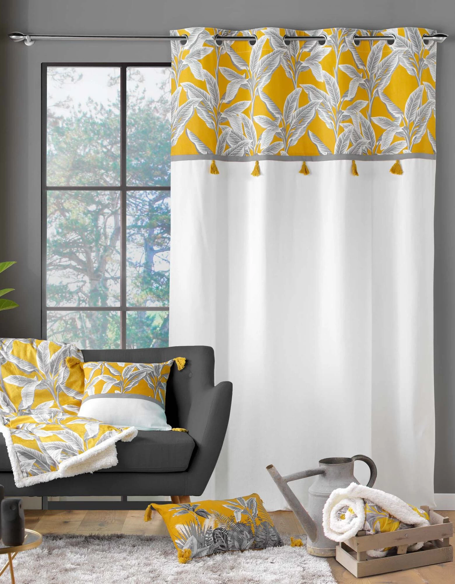 Rideau Tamisant Haut Imprimé Tropical 2 Rideau Tamisant Haut Imprimé Tropical – Image 2