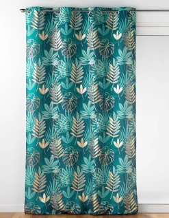 Rideau Velours Imprimé Jungle Métallisé